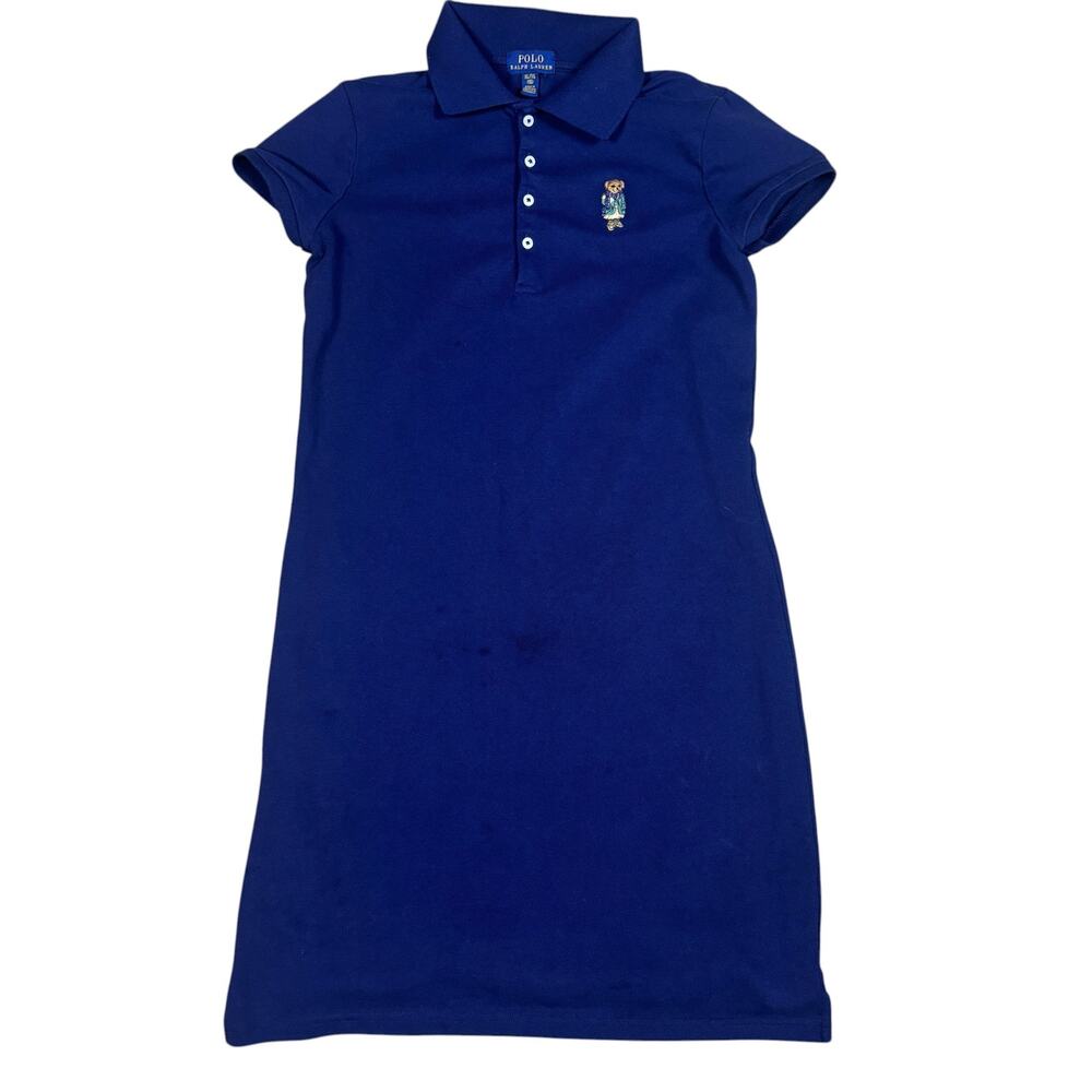 y2k 2000s style Polo Ralph Lauren womens Small polo shirt dress teddy bear logo